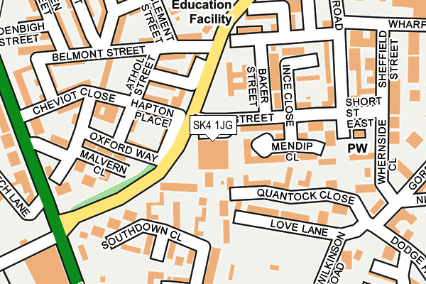 SK4 1JG map - OS OpenMap – Local (Ordnance Survey)
