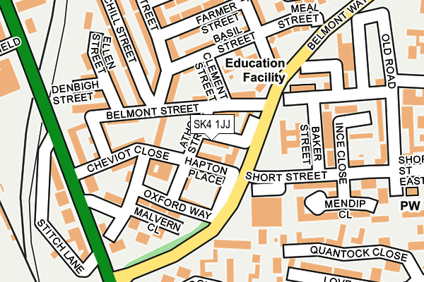 SK4 1JJ map - OS OpenMap – Local (Ordnance Survey)