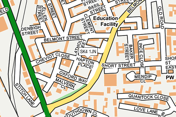 SK4 1JN map - OS OpenMap – Local (Ordnance Survey)