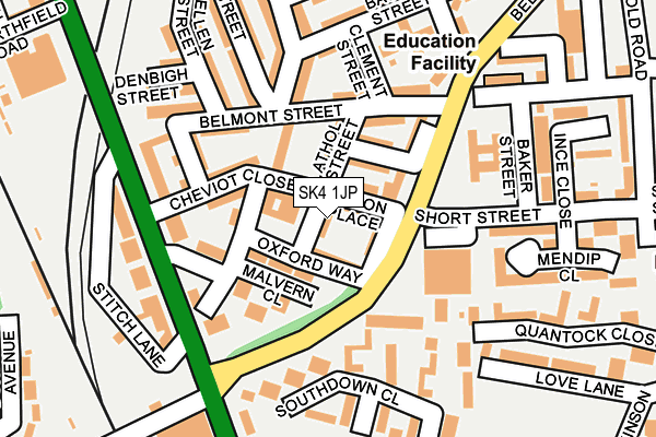 SK4 1JP map - OS OpenMap – Local (Ordnance Survey)