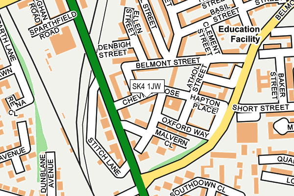 SK4 1JW map - OS OpenMap – Local (Ordnance Survey)
