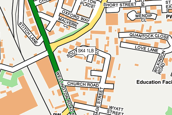 SK4 1LB map - OS OpenMap – Local (Ordnance Survey)