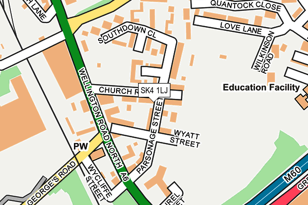 SK4 1LJ map - OS OpenMap – Local (Ordnance Survey)