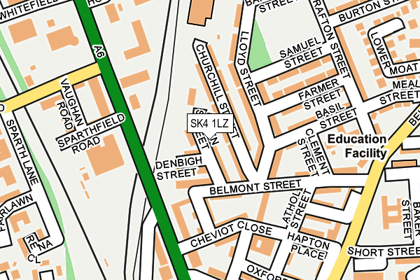 SK4 1LZ map - OS OpenMap – Local (Ordnance Survey)