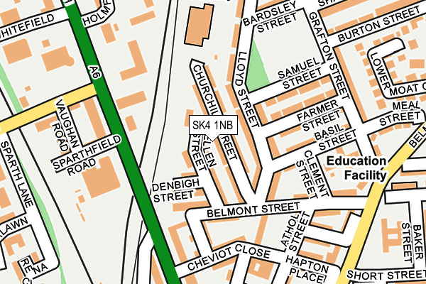 SK4 1NB map - OS OpenMap – Local (Ordnance Survey)