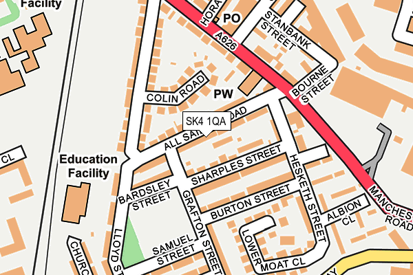 SK4 1QA map - OS OpenMap – Local (Ordnance Survey)