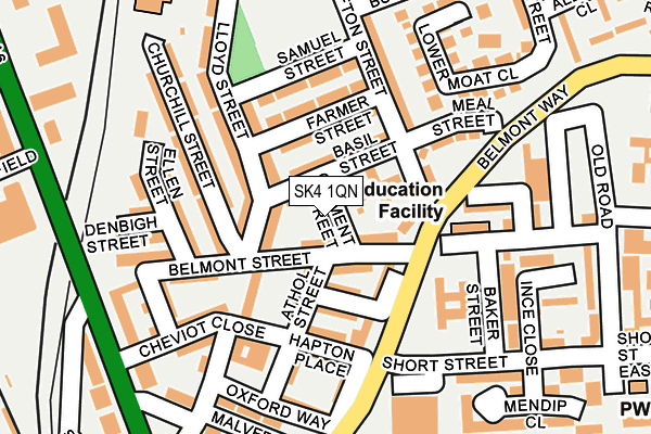 SK4 1QN map - OS OpenMap – Local (Ordnance Survey)