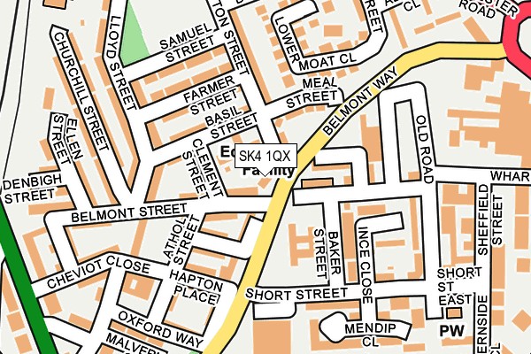 SK4 1QX map - OS OpenMap – Local (Ordnance Survey)