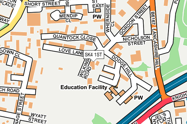 SK4 1ST map - OS OpenMap – Local (Ordnance Survey)