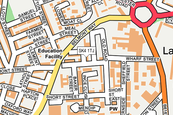 SK4 1TJ map - OS OpenMap – Local (Ordnance Survey)