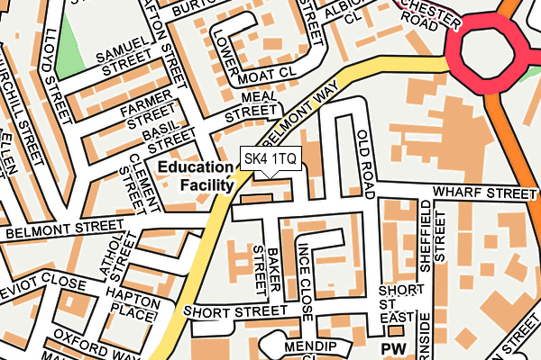 SK4 1TQ map - OS OpenMap – Local (Ordnance Survey)