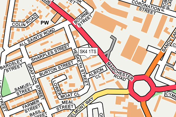 SK4 1TS map - OS OpenMap – Local (Ordnance Survey)
