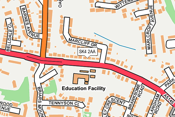 SK4 2AA map - OS OpenMap – Local (Ordnance Survey)