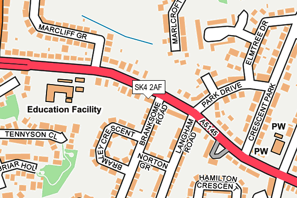 SK4 2AF map - OS OpenMap – Local (Ordnance Survey)