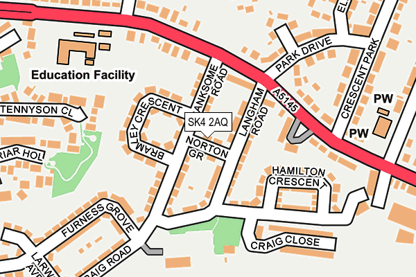 SK4 2AQ map - OS OpenMap – Local (Ordnance Survey)