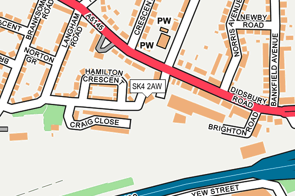 SK4 2AW map - OS OpenMap – Local (Ordnance Survey)