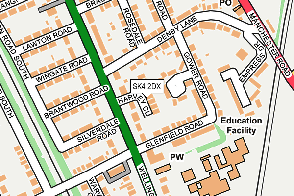 SK4 2DX map - OS OpenMap – Local (Ordnance Survey)