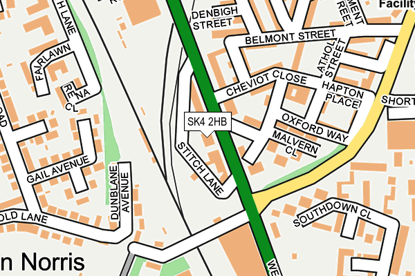 SK4 2HB map - OS OpenMap – Local (Ordnance Survey)