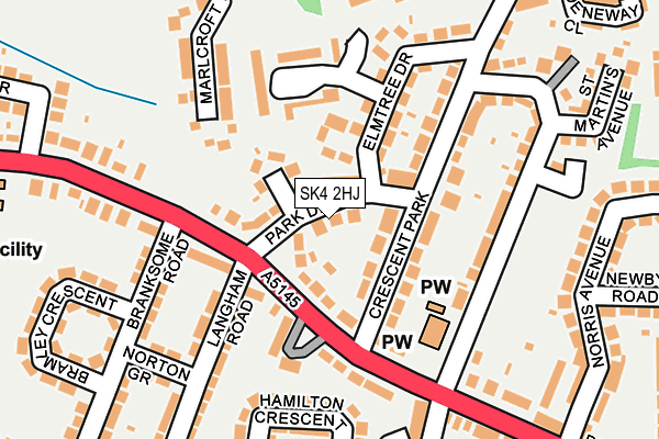 SK4 2HJ map - OS OpenMap – Local (Ordnance Survey)