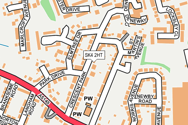 SK4 2HT map - OS OpenMap – Local (Ordnance Survey)