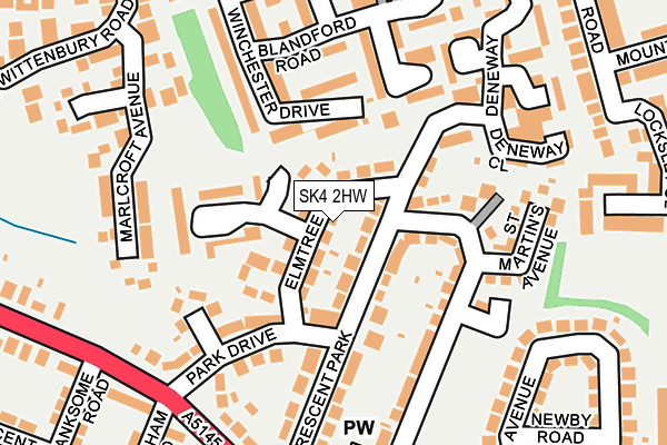 SK4 2HW map - OS OpenMap – Local (Ordnance Survey)