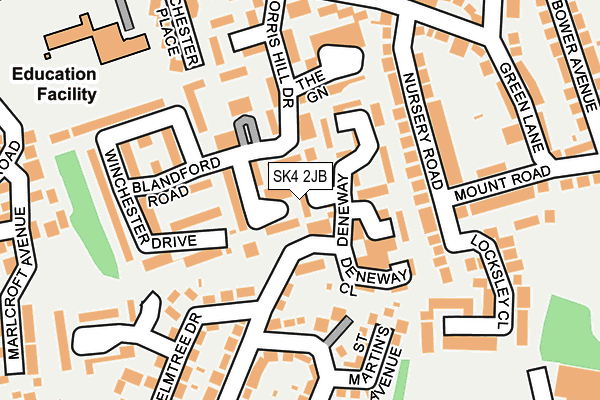 SK4 2JB map - OS OpenMap – Local (Ordnance Survey)