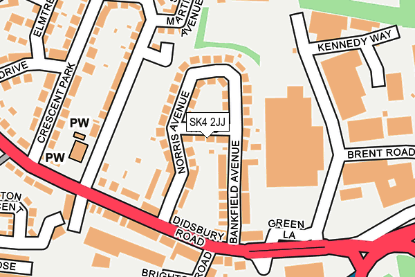 SK4 2JJ map - OS OpenMap – Local (Ordnance Survey)