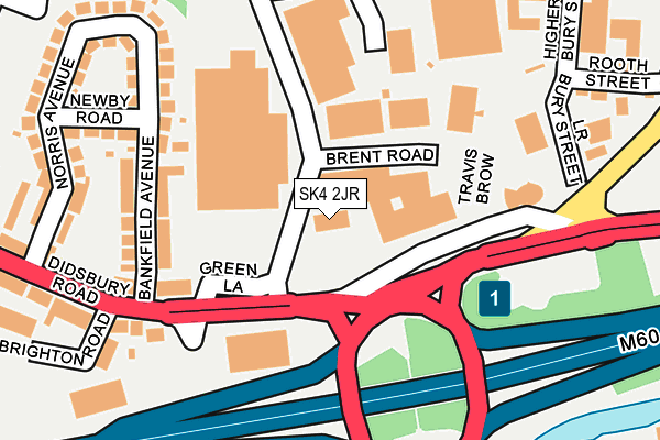 SK4 2JR map - OS OpenMap – Local (Ordnance Survey)