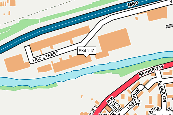 SK4 2JZ map - OS OpenMap – Local (Ordnance Survey)