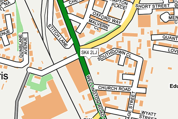 SK4 2LJ map - OS OpenMap – Local (Ordnance Survey)
