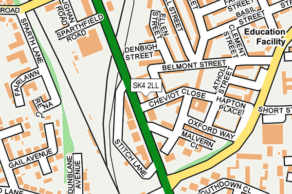 SK4 2LL map - OS OpenMap – Local (Ordnance Survey)