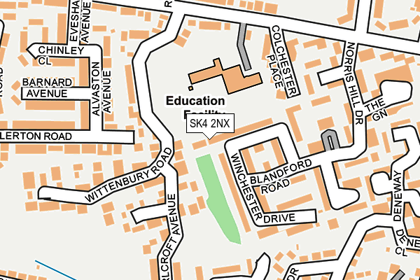 SK4 2NX map - OS OpenMap – Local (Ordnance Survey)