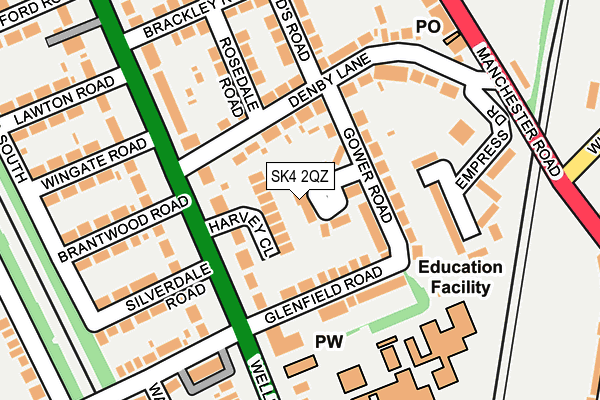 SK4 2QZ map - OS OpenMap – Local (Ordnance Survey)