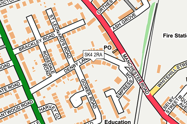 SK4 2RA map - OS OpenMap – Local (Ordnance Survey)