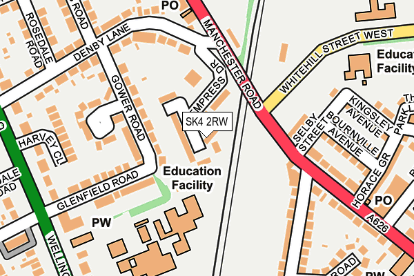 SK4 2RW map - OS OpenMap – Local (Ordnance Survey)
