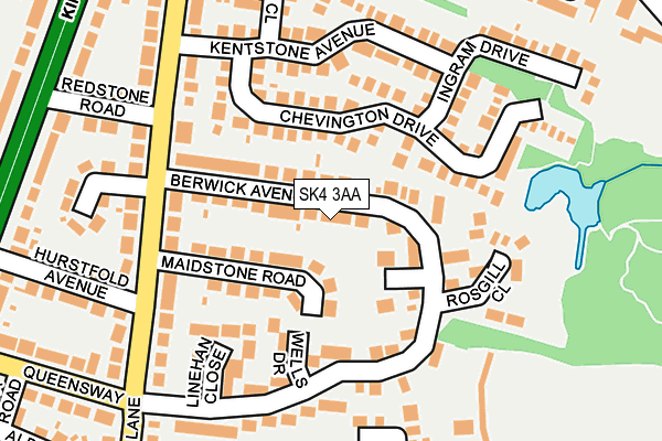SK4 3AA map - OS OpenMap – Local (Ordnance Survey)