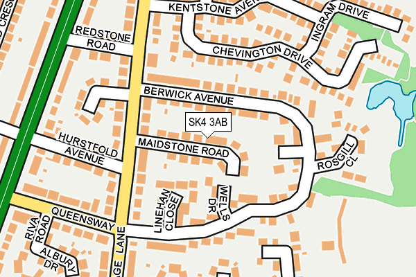 SK4 3AB map - OS OpenMap – Local (Ordnance Survey)