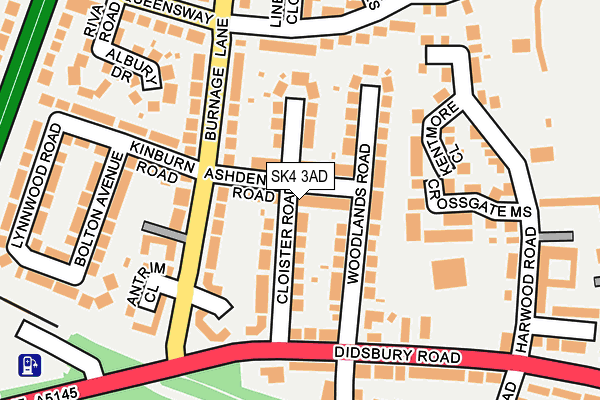 SK4 3AD map - OS OpenMap – Local (Ordnance Survey)