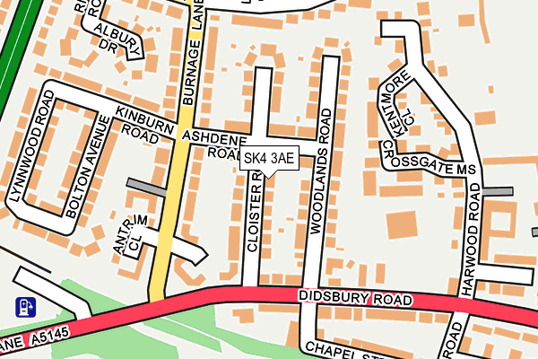 SK4 3AE map - OS OpenMap – Local (Ordnance Survey)