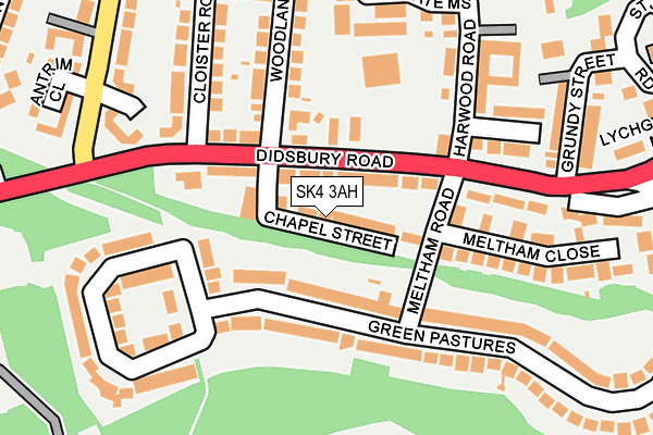 SK4 3AH map - OS OpenMap – Local (Ordnance Survey)