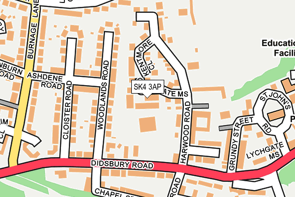 SK4 3AP map - OS OpenMap – Local (Ordnance Survey)