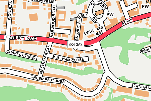 SK4 3AS map - OS OpenMap – Local (Ordnance Survey)