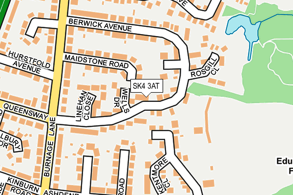 SK4 3AT map - OS OpenMap – Local (Ordnance Survey)