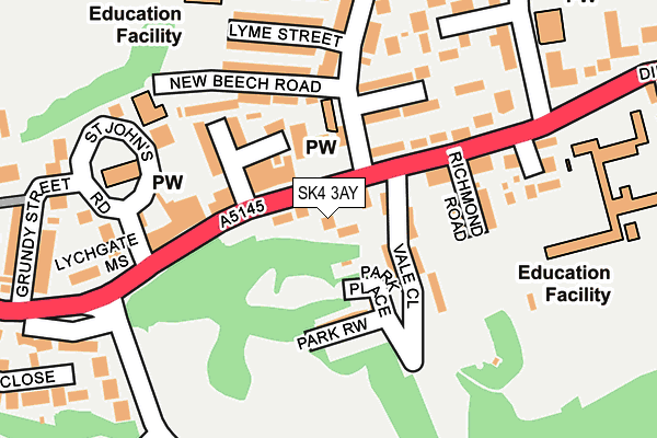 SK4 3AY map - OS OpenMap – Local (Ordnance Survey)