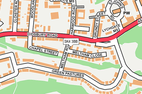 SK4 3BB map - OS OpenMap – Local (Ordnance Survey)