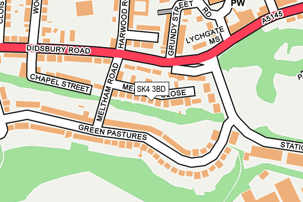 SK4 3BD map - OS OpenMap – Local (Ordnance Survey)