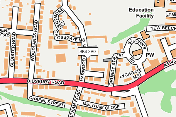 SK4 3BG map - OS OpenMap – Local (Ordnance Survey)