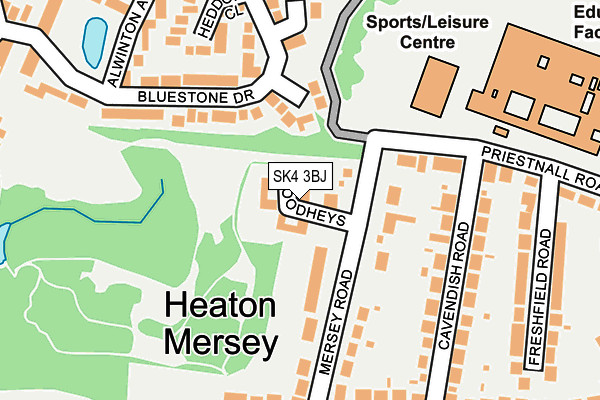 SK4 3BJ map - OS OpenMap – Local (Ordnance Survey)