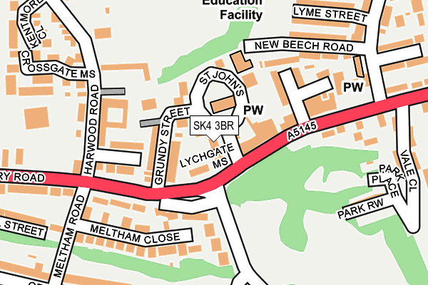 SK4 3BR map - OS OpenMap – Local (Ordnance Survey)