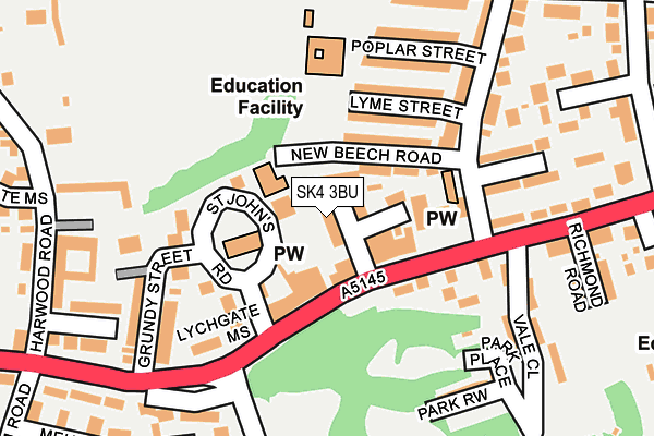 SK4 3BU map - OS OpenMap – Local (Ordnance Survey)